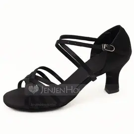 Satin Heels Sandals Latin Dance Shoes (053011478)