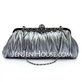 Gray Gorgeous Silk Evening Clutches More Colors Available (012005433)