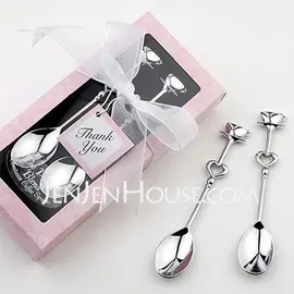 Silver Teacups Spoon Set Wedding Favor (051007577)