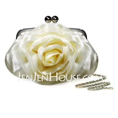 Ivory Gorgeous Satin Evening Handbags/ Clutches More Colors Available (012005453)