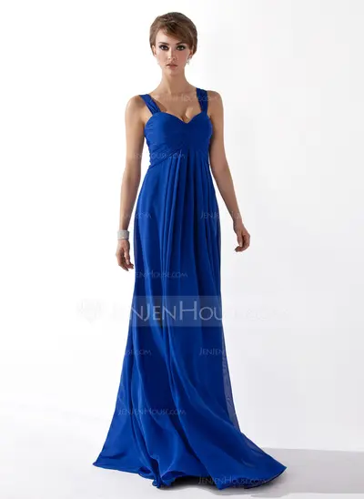 Empire Sweetheart Floor-Length Chiffon Prom Dress With Ruffle (018004998)