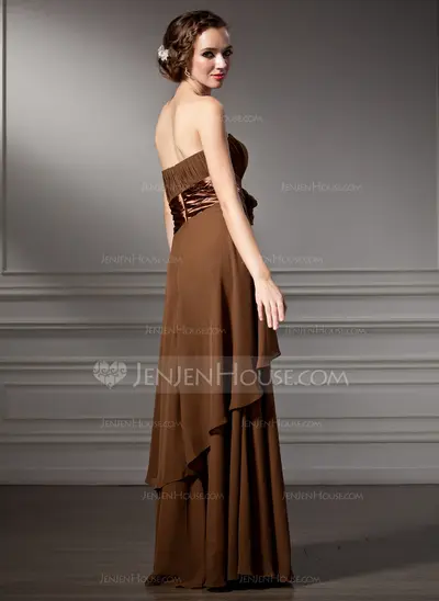 Empire Sweetheart Floor-Length Chiffon Charmeuse Mother of the Bride Dress With Ruffle Flower(s) (008005649)