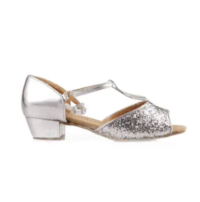 Sparkling Glitter Sandals Ballroom Dance Shoes With T-Strap (053008116)