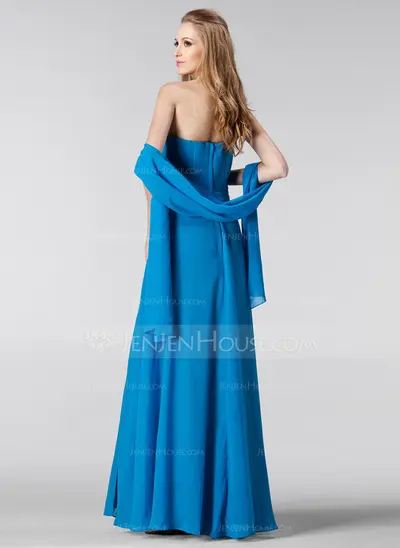 Vestidos princesa/ Formato A Sem alça Vestidos longo Chifon Vestido de madrinha (007005184)