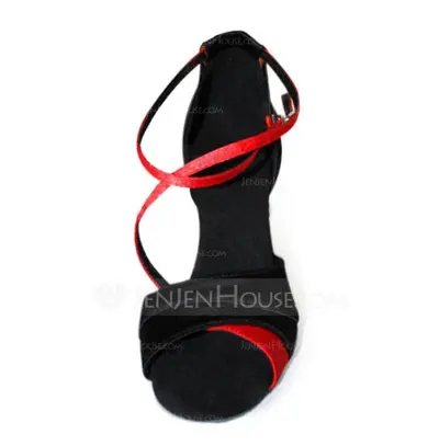 Satin Heels Sandals Latin Dance Shoes With Ankle Strap (053006990)