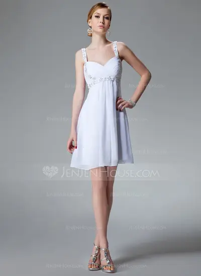 Empire Sweetheart Short/Mini Chiffon Taffeta Homecoming Dress With Ruffle Beading Sequins (022020769)