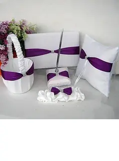 giardino di raccolta a tema matrimonio impostato con fascia lilla (5 pezzi)(100017980)