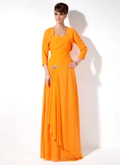 A-Line/Princess Sweetheart Floor-Length Chiffon Mother of the Bride Dress With Ruffle Beading (008006444)