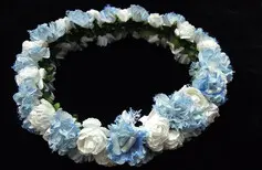 Lovely Paper/ Satin Flower Wedding Flower Girl Wreath/ Headpiece (042025215)