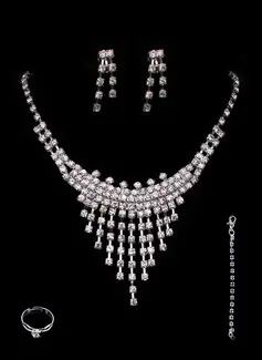 Jóias (Gorgeous Alloy With Rhinestones Wedding Bridal Jewelry Set 011005489)