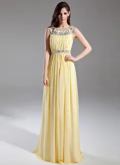 Vestidos princesa/ Formato A Decote redondo Vestidos longo Tecido de seda Vestido de baile com Pregueado Bordado (018015631)