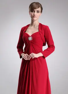 Long Sleeves Chiffon Satin Special Occasion Jacket/ Wedding Wrap (013004195)