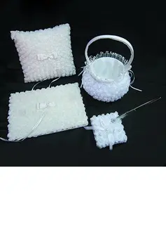 Collection Set Ring Pillow Pen Set Guest Book Garter Flower Basket Garden Theme Wedding Ceremony Collection Set With Spring Summer Autumn (100017998)
