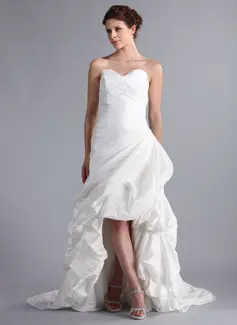 A-Line/Principessa A cuore Asimmetrico Taffeta Abito per matrimonio con Increspature (002025339)