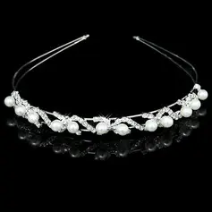 Gorgeous Clear Crystals And Imitation Pearls Bridal Tiara/ Headpiece (042012941)