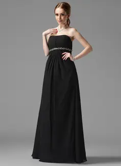 Empire Sweetheart Floor-Length Chiffon Maternity Bridesmaid Dresses With Ruffle Beading (045022486)