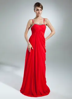 Sheath Sweetheart Sweep Train Chiffon Charmeuse Mother of the Bride Dress With Ruffle Beading (008015519)