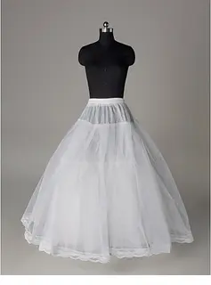 Nylon A-Line Full Gown 3 Tier Floor-length Slip Style/ Wedding Petticoats (037023568)