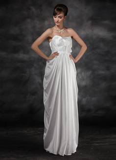 Empire Sweetheart Floor-Length Charmeuse Maternity Bridesmaid Dress With Ruffle (045016924)