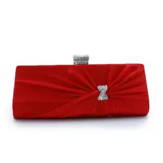 Con Crystal Satin / Rhinestone Evening Bag / Clutch (Red) (012012247)