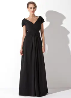 A-Line/Princess Off-the-Shoulder Floor-Length Chiffon Mother of the Bride Dress With Ruffle (008006416)
