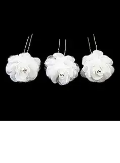 Lovely Satin Flower Girl Hairpins/Headpiece (Set of 3)  (042024261)