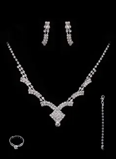 Jóias (Gorgeous Alloy With Rhinestones Wedding Bridal Jewelry Set 011005488)