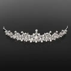 Tiaras Wedding Special Occasion Rhinestone Silver Headpieces With White (042019212)