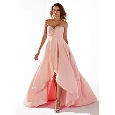 Empire Sweetheart Asymmetrical Chiffon Prom Dress With Ruffle Beading (018020806)