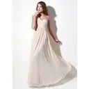 Vestidos princesa/ Formato A Um ombro Vestidos longo Chiffon Rendas Vestido de Férias com Pregueado Bordado (020016076)