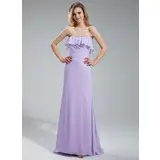 Tubino A cuore Sweep treno Chiffon Abiti da damigella con Increspature Perline (007019635)