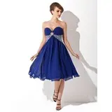 Empire Sweetheart Tea-Length Chiffon Homecoming Dress With Ruffle Beading Sequins (022020852)