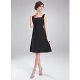 A-Line/Princess Square Neckline Knee-Length Chiffon Cocktail Dress With Ruffle (016021271)
