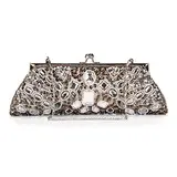 Unique Satin with Acrylic Crystals Evening Handbag/Clutches (012025183)