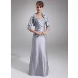Sheath Sweetheart Floor-Length Taffeta Mother of the Bride Dress With Ruffle Beading Sequins (008006075)