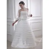 De baile Sem alça Vestidos longo Organza cetim Vestido de noiva (002011758)