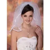Blusher Veils Tulle Two-tier Ribbon Edge Wedding Veils (006020437)