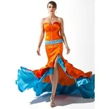 Sheath Sweetheart Asymmetrical Charmeuse Prom Dress With Ruffle Beading Sequins (018005091)
