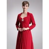 Long Sleeves Chiffon Satin Special Occasion Jacket/ Wedding Wrap (013004195)
