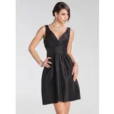 Empire V-neck Short/Mini Taffeta Bridesmaid Dress With Ruffle (007005231)