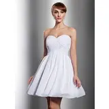 Império Coração Curto/ Mini Chifon Vestido de madrinha com Pregueado (007014788)