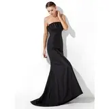 Stile sirena Scollatura smerlata Sweep treno Taffeta Abito da sera con Increspature (017021133)