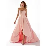 Empire Sweetheart Asymmetrical Chiffon Prom Dress With Ruffle Beading (018020806)