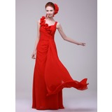 A-Line/Princess Sweetheart Floor-Length Chiffon Holiday Dress With Ruffle (020016171)