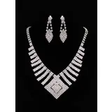 Jewelry (Marvelous Czech Rhinestones With Alloy Plated Wedding Bridal Necklace And Earrings Jewelry Set 011005482)