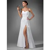Tubo Coração Vestidos longo Tecido de seda Vestidos de festa com Pregueado (017022520)