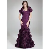 Mermaid Sweetheart Floor-Length Satin Mother of the Bride Dress With Ruffle (008006253)