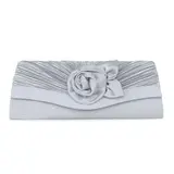 Prateado noite shell cetim bolsas (012008671)