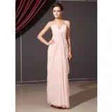 Sheath Sweetheart Floor-Length Chiffon Bridesmaid Dress With Ruffle (020014253)