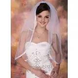 Elbow Veils Tulle One-tier Ribbon Edge Wedding Veils (006020340)